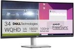 Dell S3423DWC USB-C 34 Zoll WQHD (3440x1440) 21:9 1800R Curved Monitor, 100Hz, VA,