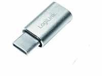 LogiLink AU0041 - micro-USB (Buchse) zu USB-C (Stecker) Adapter, silber