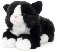 Uni-Toys - Katze schwarz-wei&szlig;, liegend - 20 cm (L&auml;nge) - Pl&uuml;sch-K&auml;tzchen -