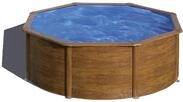 Gre Rundes Stahlpool Pacific Madera mit Sandfilter 300x120 cm