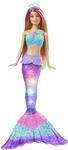 Barbie Dreamtopia Zauberlicht Meerjungfrau Puppe mit blonden Haaren, Barbiepuppe mit