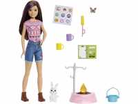 Barbie Camping Serie, Campingset mit Skipper-Puppe, Schmetterling, Hase, Camping
