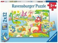 Ravensburger Kinderpuzzle - Lieblingsdinos- 2x12 Teile Puzzle f&uuml;r Kinder ab 3...