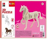 Marabu 317000000023 - KiDS 3D Holzpuzzle Pferd, mit 30 Puzzleteilen aus
