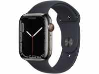 Apple Watch Series 7 (GPS + Cellular, 45mm) Smartwatch, Edelstahlgehäuse Graphit,