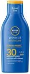 NIVEA SUN Schutz & Pflege Sonnenmilch LSF 30 Reisegr&ouml;&szlig;e (100 ml), Sonnencreme f&uuml;r