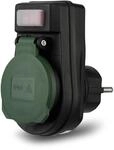 REV Steckdosenadapter Outdoor - Adapter Steckdose mit beleuchtetem Schalter &