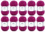 Gr&uuml;ndl Wolle Lisa Premium Jeans Strickgarn 10 x 50 g, Fuchsia melliert | Garn zum