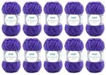 Gr&uuml;ndl Wolle Lisa Premium Jeans Strickgarn 10 x 50 g, Violett meliert | Garn zum