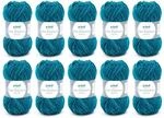 Gr&uuml;ndl Wolle Lisa Premium Jeans Strickgarn 10 x 50 g, Gr&uuml;nblau | Garn zum Stricken