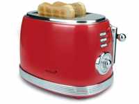 Korona 21668 Toaster | 2 Scheiben | Retro Design | Rot | 6 Bräunungsstufen |...