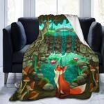Cartoon-Fuchs-Flanell-Fleece-&Uuml;berwurf, Decke, 127 x 152,4 cm, f&uuml;r