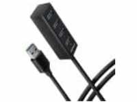 AXAGON Compatible HUE-M1AL Mini USB-A-Hub,4X USB-A 3.2 Gen 1, Silber - 1,2m