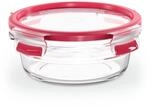 EMSA Clip & Close Glas Frischhaltedosen-Set, rund, 0,6 L, 16,7 x 16,7 x 7 cm, 100