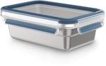 Emsa Clip & Close auslaufsichere Edelstahl-Frischhaltedose, 0,8 Liter