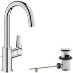 GROHE StartEdge, Waschtischarmatur hoch, wassersparend (Wasserhahn f&uuml;r das Bad,