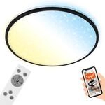 BRILONER - LED Deckenlampe flach Smart Home, funktioniert mit Alexa, Fernbedienung,