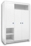 Stella Trading PAULA Eleganter Babyzimmer Kleiderschrank 3-t&uuml;rig - Vielseitiger