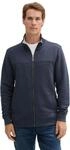 TOM TAILOR Herren Sweatjacke mit Stehkragen, 19024 - Sky Captain Blue White Melange,