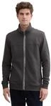 TOM TAILOR Herren Sweatjacke mit Stehkragen, 11086 - Dark Grey Melange, M