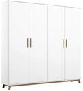 Rauch M&ouml;bel Carlsson Schrank Dreht&uuml;renschrank in Wei&szlig;, Griffe/F&uuml;&szlig;e Eiche Massiv,
