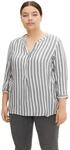 TOM TAILOR Damen Plussize Bluse mit Streifen & Brusttaschen