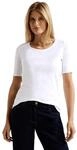 Cecil Basic T-Shirt mit Rundhals in Unifarbe White XL
