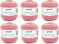 Gr&uuml;ndl Wolle H&auml;kelngarn 100 - d&uuml;nne sommerliche Wolle zum H&auml;keln - Gl&auml;nzend und