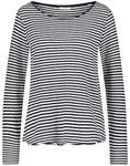 Marc O'Polo Denim Damen Langarmshirt aus Bio-Baumwolle gestreift, Blau