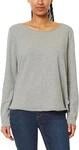 Marc O'Polo Denim Damen Langarmshirt aus Bio-Baumwolle mit U-Boot-Ausschnitt, Grau