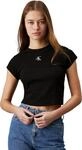 Calvin Klein Damen T-Shirt Kurzarm Ck Rib Baby Tee Cropped