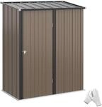 Outsunny Metall Ger&auml;tehaus 1,34m&sup2; Pultdach 161,5 x 94,5 x 196cm Braun