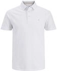 JACK&JONES Herren JJEPAULOS Polo SS NOOS Polohemd, White/Detail:Tonal/Vapor