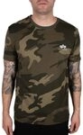 Alpha Industries Basic T Small Logo Camo T-Shirt f&uuml;r Herren Olive Camo