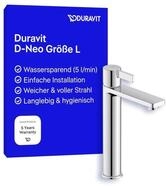 Duravit D-Neo Waschtischarmatur, Gr&ouml;&szlig;e L (Auslauf H&ouml;he 206 mm). Wasserhahn Bad in