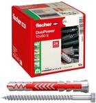 fischer DuoPower 10 x 80 S, Universald&uuml;bel mit Sicherheitsschraube,