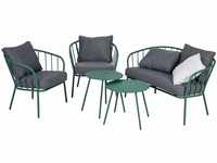 Greemotion Lounge-Set Nizza, 5-teilig, Gartenmöbel-Set aus Stahl in Grün...