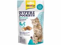 GimCat Nutri Pockets Dental - Knuspriger Katzensnack mit cremiger Füllung und