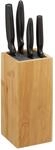 Relaxdays Messerblock Bambus, Messeraufbewahrung mit Borsten, universal, Messerhalter