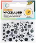 folia 7519 - Wackelaugen selbstklebend, 100 St&uuml;ck sortiert in 6 verschiedenen