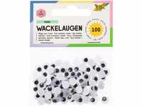 folia 750007 - Wackelaugen mit beweglicher Pupille, weiß, rund ca. 7 mm, 100...