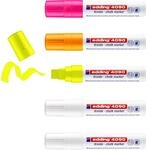 edding 4090 Kreidemarker Set - wei&szlig;, gelb, orange, pink (neon)- 5 Kreidestifte...