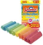Spontex Microfibre Allzweckt&uuml;cher 8+2 Gratis, 1 Packung - bunte...