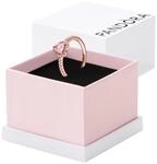 PANDORA ROSE Timeless Ring "funkelndes Herz" 14k ros&eacute;vergoldet, rosa Kristall,