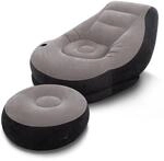 INTEX "Ultra-Lounge" Aufblasbarer Sessel mit Polsterhocker inkl. Getr&auml;nkehalterung