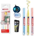 edding 751 Glanzlackmarker - gelb, rosa, blau (pastell) - 3er Set Lackmarker -