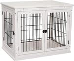 PawHut Hundek&auml;fig M&ouml;bel mit 2 Eing&auml;ngen Moderne MDF Hundebox f&uuml;r Zuhause...