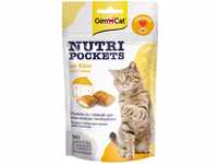 GimCat Nutri Pockets Käse - Knuspriger Katzensnack mit cremiger Füllung und