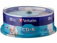 Verbatim CD-R AZO Wide Inkjet Printable 700 MB, 25er Pack Spindel, CD Rohlinge,