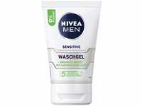 NIVEA MEN Sensitive Waschgel (100 ml), seifenfreies Reinigungsgel mit Kamille...